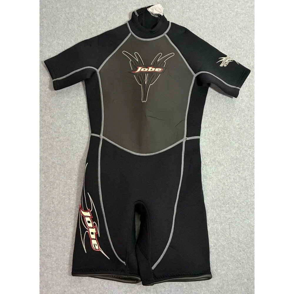 Jobe Youth Large Shorty Wetsuit Black Gray 2mm Back Zip Watersports Surf Ski